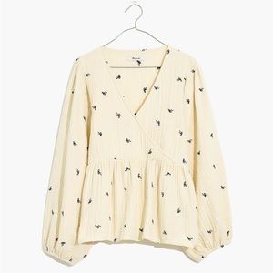 Madewell Peplum Top with bow details